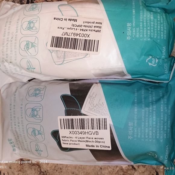 KF94 Protective Face Masks - 20 Pack White 20 Pk.Black.new - Picture 3 of 4